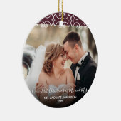 Erster Weihnachtsherr u. Foto Frau-Burgunder 2 Keramik Ornament (Rechts)