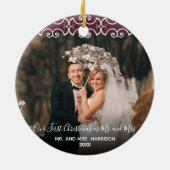 Erster Weihnachtsherr u. Foto Frau-Burgunder 2 Keramik Ornament (Hinten)