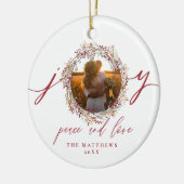 Erster Weihnachtsherr und Frau Berries Joy Foto Keramik Ornament (Links)