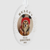 Erster Weihnachtshund Foto Stars Ornament (Vorderseite)