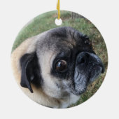 Erster Weihnachtshund Niedlich Red Keramik Ornament (Hinten)