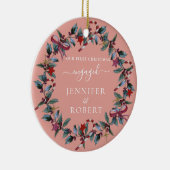 Erster Weihnachtskranz Verlobter Rose Keramik Ornament (Rechts)