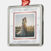 Erster Weihnachtsmann & Foto Elegant Marmor Ornament Aus Metall (Links)