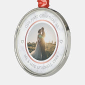 Erster Weihnachtsmann & Foto Elegant Marmor Ornament Aus Metall (Links)