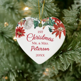 Erster Weihnachtsmann und Blume Wreath Keramik Ornament