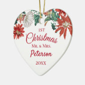 Erster Weihnachtsmann und Blume Wreath Keramik Ornament (Links)