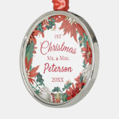 Erster Weihnachtsmann und Blume Wreath Ornament Aus Metall (Links)