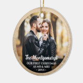 Erster Weihnachtsmann und Foto Keramik Ornament (Links)