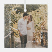 Erster Weihnachtsmann und Foto Ornament Aus Glas (Vorderseite)