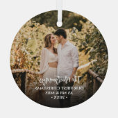 Erster Weihnachtsmann und Foto Ornament Aus Glas (Rückseite)