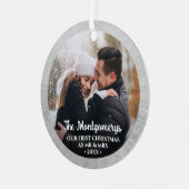 Erster Weihnachtsmann und Foto Ornament Aus Metall (Vorderseite links)