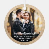 Erster Weihnachtsmann und Foto Ornament Aus Metall (Rückseite)