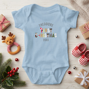 Erster Weihnachtsname Festivals Briefe Baby Bodysu Strampler