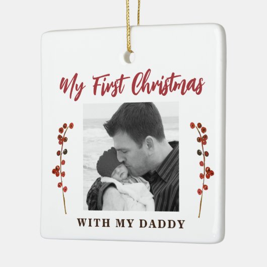 Erster Weihnachtspapa und 2 Foto Keramikornament (Links)