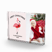 Erster Weihnachtsrosa Flamingo Santa Fotoblock (Rechts)