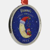 Erster Weihnachtssankt-Mond mit Ornament Aus Metall (Rechts)