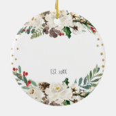 Erster Weihnachtsschnee Personalisiert Keramik Ornament (Hinten)