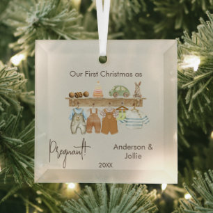 Erster Weihnachtsschwanger Baby Boho Kinderzimmer Ornament Aus Glas