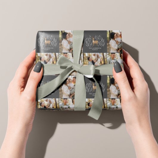 Erster Weihnachtsschwarzer Rentier mit elegantem M Geschenkpapier