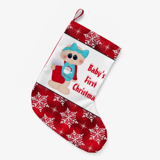 Erster Weihnachtsweihnachtsmann Kleiner Weihnachtsstrumpf (Vorderansicht (hängend))