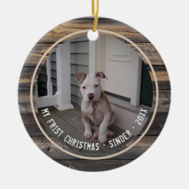 Erster Weihnachtswelpen Hund Pet Multi Foto Keepak Keramik Ornament