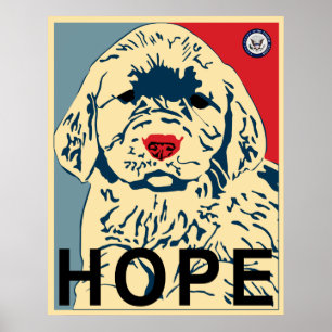 erster Welpe Obama - Hoffnung Poster