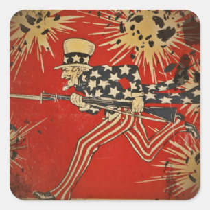 Erster Weltkrieg Fourth of July Quadratischer Aufkleber