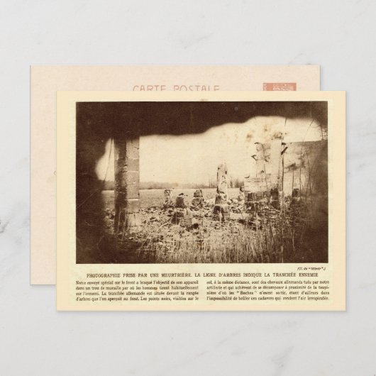 Erster Weltkrieg, Frankreich, Bäume markieren fein Postkarte (Vorne/Hinten)