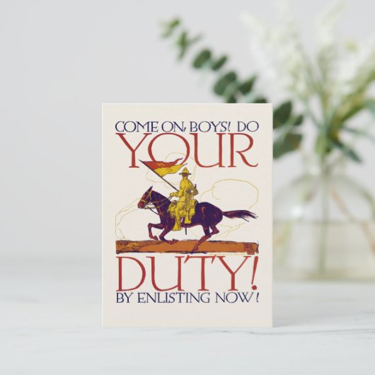 Erster Weltkrieg - Rekrutieren des Posters 01 Postkarte (Stehend Vorderseite)