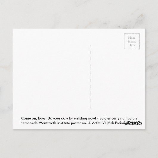 Erster Weltkrieg - Rekrutieren des Posters 01 Postkarte (Rückseite)