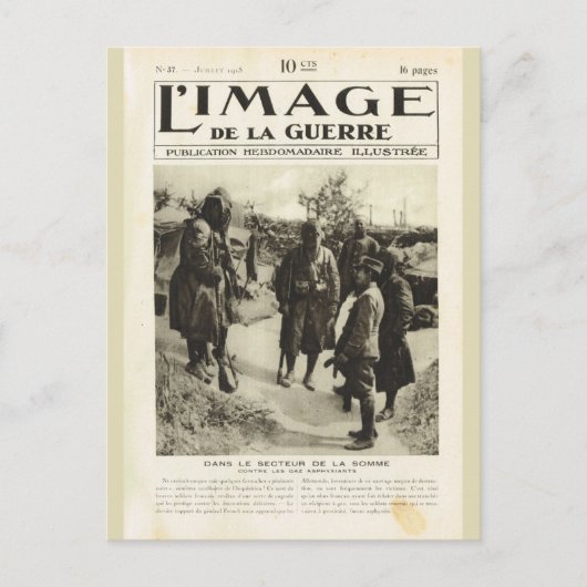 Erster Weltkrieg, Soldaten in der Somme Postkarte (Vorderseite)