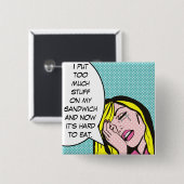 Erster Weltproblem-Pop-Kunst-Knopf Button (Vorne & Hinten)