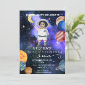 Erster Weltraum-Astronaut Galaxy Planets Einladung (Stehend Vorderseite)