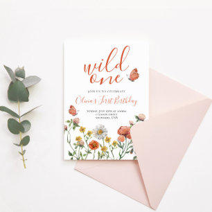 Erster Wilder Geburtstag Wildflower Einladung