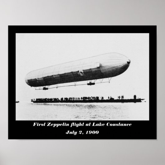 Erster Zeppelinflug am Bodensee Poster (Vorne)