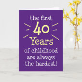 Erstes 40 Jahre Kindergrußkarte Karte (Gelbe Blume)