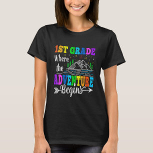 Erstes Abenteuer beginnt Niedlichen 1. Schultag T-Shirt