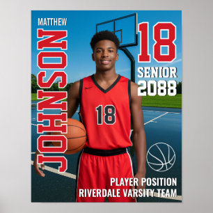 Erstes Basketballspieler-Team-Foto-Geschenk Sport Poster