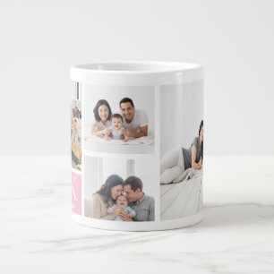 Erstes bearbeitbares Happy-Valentine's-Day-Foto Jumbo-Tasse