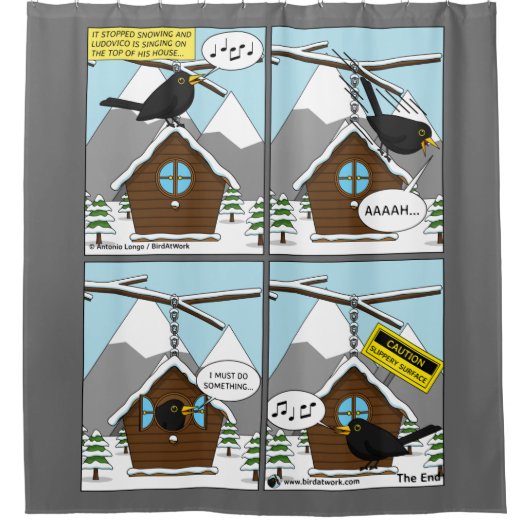 Erstes Comic Duschvorhang (Vorderseite)