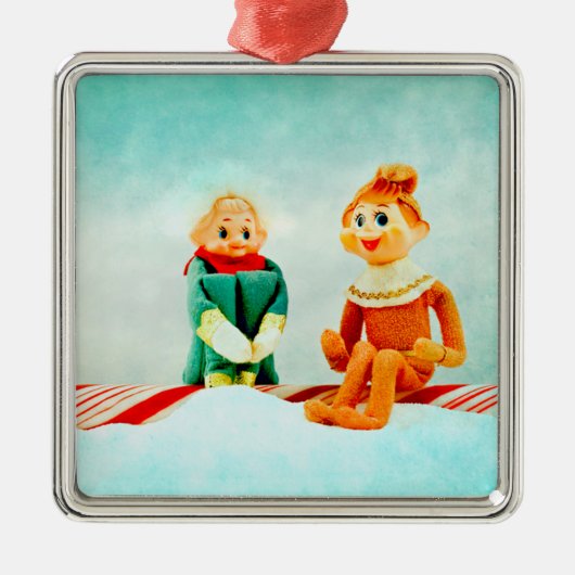 Erstes Date der Elfe Silbernes Ornament (Vorne)