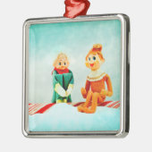 Erstes Date der Elfe Silbernes Ornament (Links)