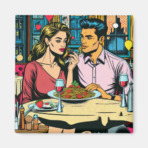 Erstes Date   Spaghetti-Abendessen Magnet