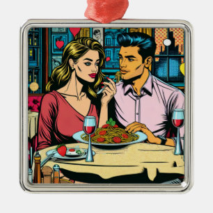 Erstes Date Spaghetti-Abendessen Ornament Aus Metall