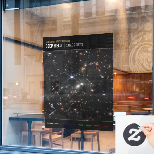 Erstes Deep Field of Universe von James webb Fensteraufkleber (Café-Fenster)
