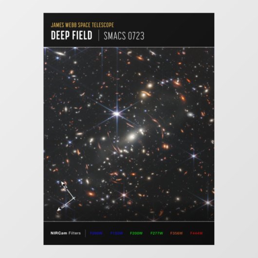 Erstes Deep Field of Universe von James webb Fensteraufkleber (Blatt)