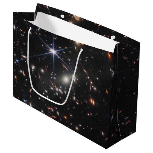 Erstes Deep Field of Universe von James webb Große Geschenktüte (Vorderseite Schrägansicht)