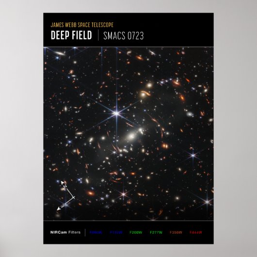 Erstes Deep Field of Universe von James webb Poster (Vorne)