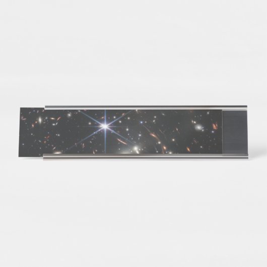 Erstes Deep Field of Universe von James webb Schreibtischnamensplakette (Vorderseite )