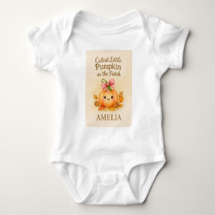 Erstes Erntedankfest für Baby Girl mit Kürbis Strampler